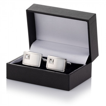 Crystal Cufflinks Packaged in Leatherette Case