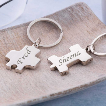 Linking Puzzle Keyring Pair