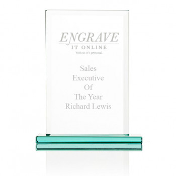 Rectangular Trophy engraved with logo and text