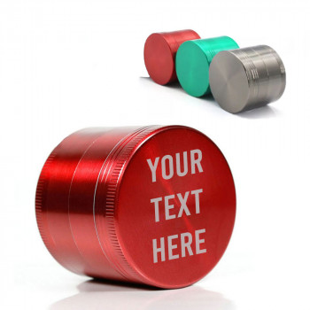 Personalised 50mm 4 Part Red Herb Grinder