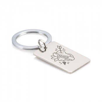 Personalised Love Struck Rectangular Keyring