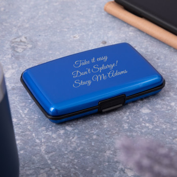 Personalised Blue RFID Card Holder