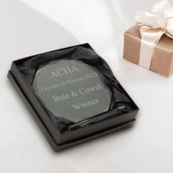 EIO Gifts Personalised Octagonal Jade Glass Trophy/Award â€“ Perfect for Any Sport, Employees, School Special Ceremonies or Appreciation - Custom Engraved